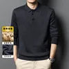 Men's Formal Winter Lapel Machine Washed Velvet Thickening Knit Top and Bottom for Polo Shirt Plus Size Warm Style
