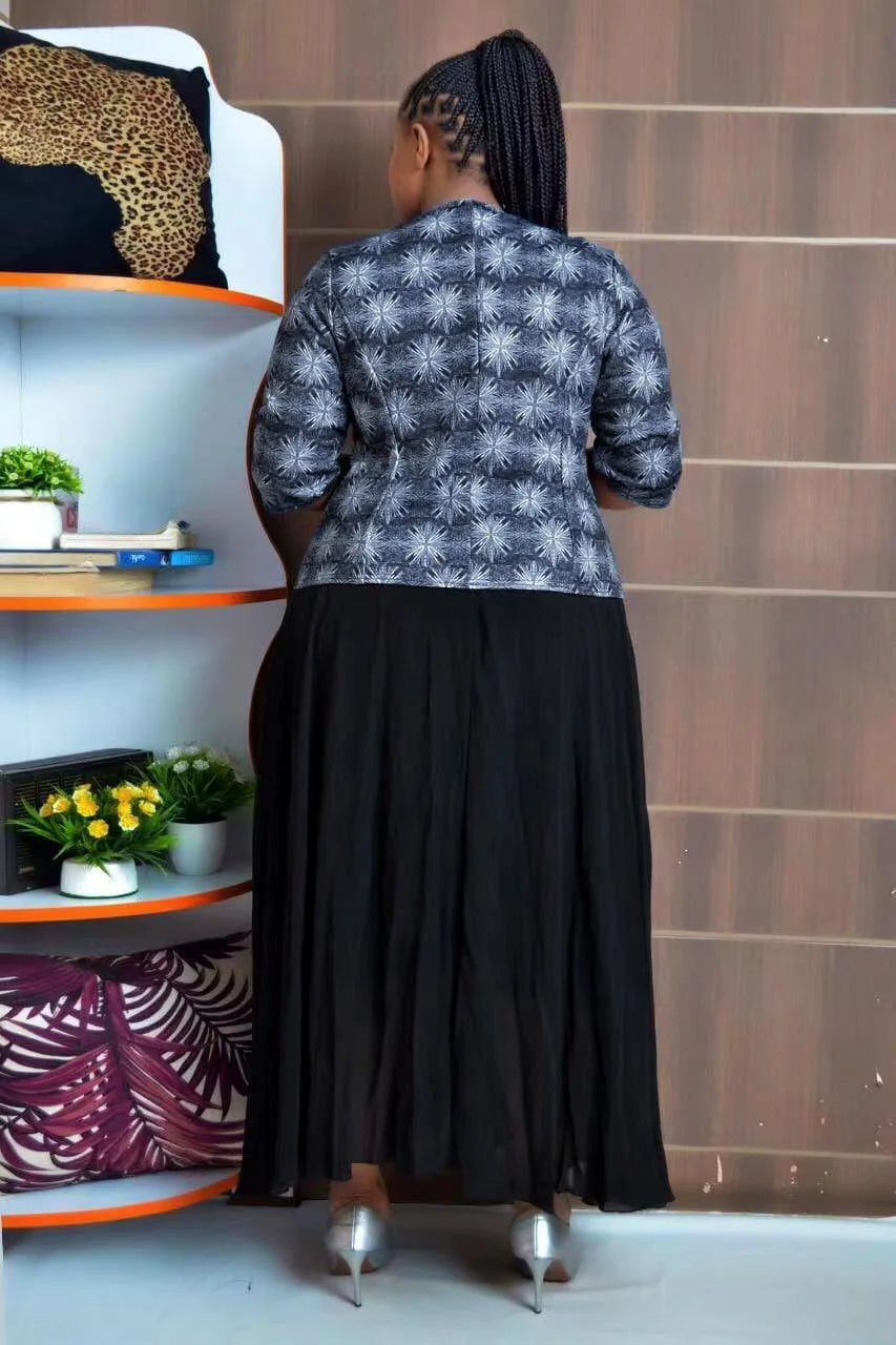 Latest Design Plus Size African Women's Clothing Official Elegant Two Pieces Ladies Dresses for Women