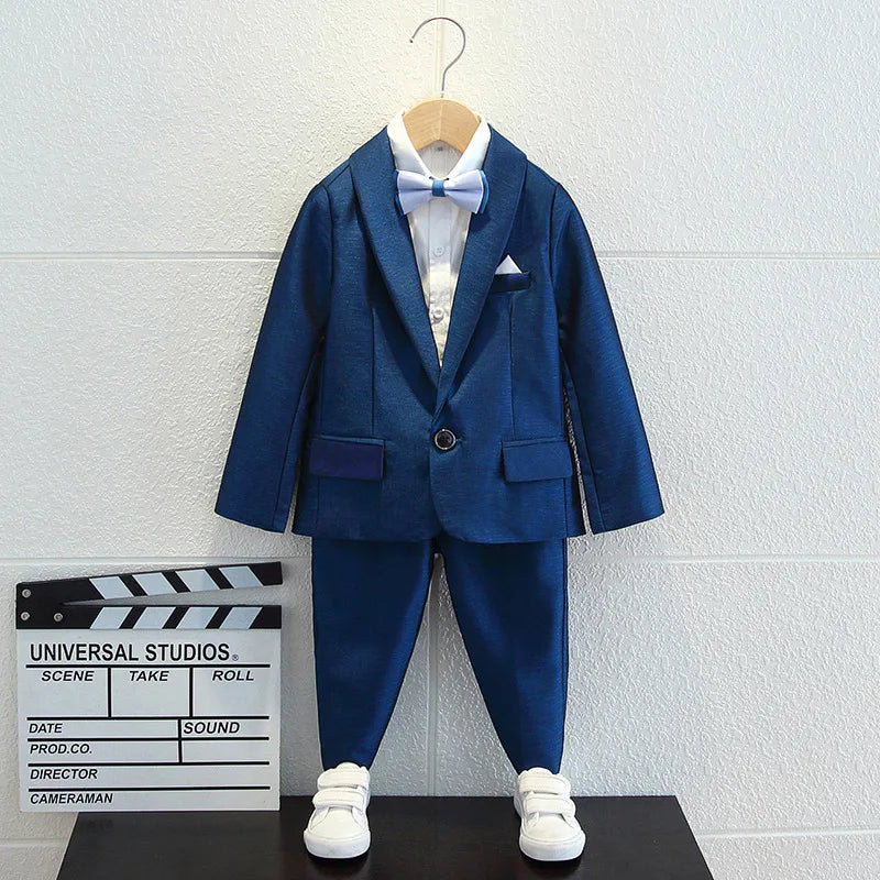 Fashion Formal Outfits From 2 To 10 Years Gentleman Attire Suit Kids Clothing Boy Children Clothes