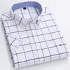Men's Casual Cotton Linen Knitted Yarn Dyed Short-Sleeved Shirt New Generation Summer Collection Breathable Sweat-Absorbent