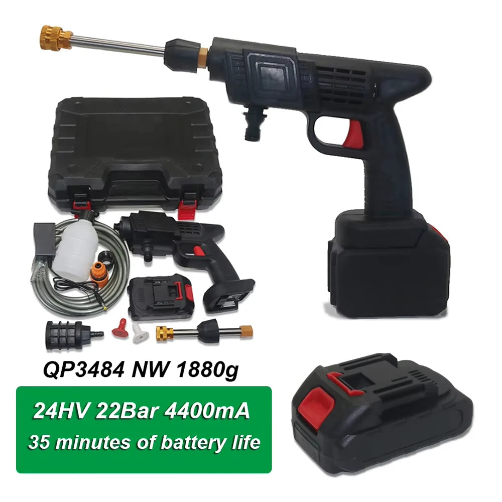 Car Washing Gun Set High Voltage Wireless Portable Car Cleaning Gun Shaped Cleaning Tool Kit Pressure Car Washing