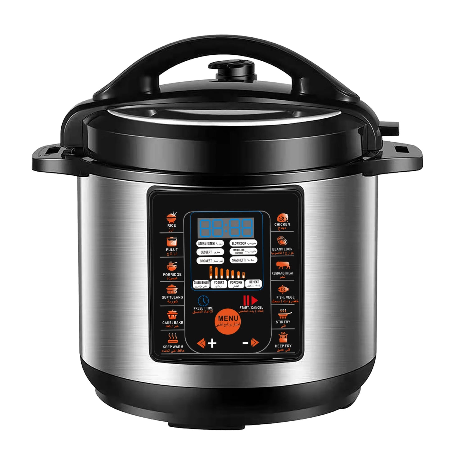 6L Electric Pressure Cooker - 22-in-1 Functions, 110-120V/60Hz, Customizable Panel, 24H Delay Timer, Dual Non-Stick Aluminum Pot