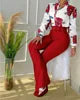 2026 Spring New Sweet Style Women's Stand up Collar Long Sleeve Shirt and Pants Printed Casual Fashion Two Piece Set