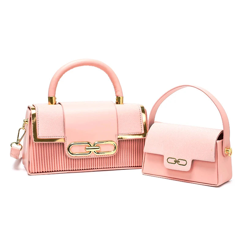 Women hand bag Elegant New Design Banquet Bag Striped Decoration Shoulder Bag for Women Fashion Two Piece Set Ladies Handbag