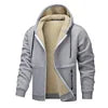 2025 Autumn Winter New Fleece Thick Warm Zipper Coat Hoodies Cardigan Hooded European Size Lamb Fleece Casual Hoodies Sweater