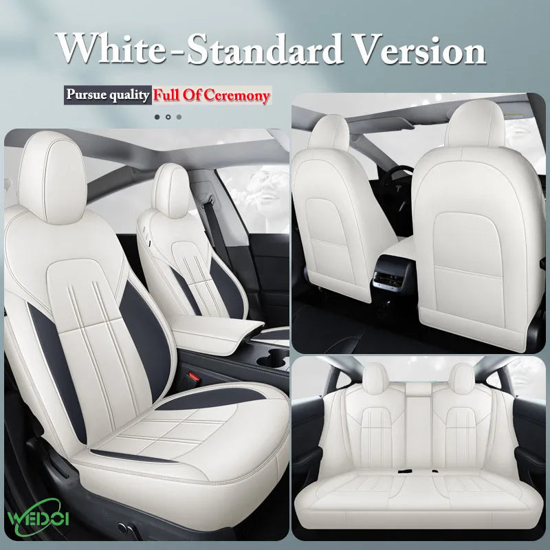 Seat caver 2024 Luxury Car Seat Cover for Tesla Model 3 Car Leather Seats Cover Customized Car Accessories Front Rear Seat Cover