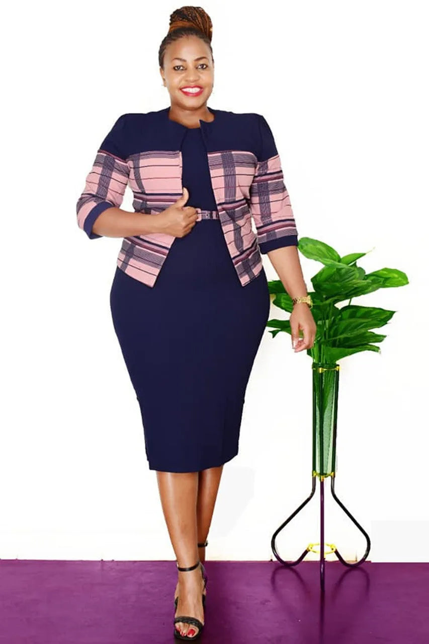 African Dresses for Women Spring Autumn African Polyester Plus Size Black Blue Green Purple Dress Suit African Clothes 2XL-6XL
