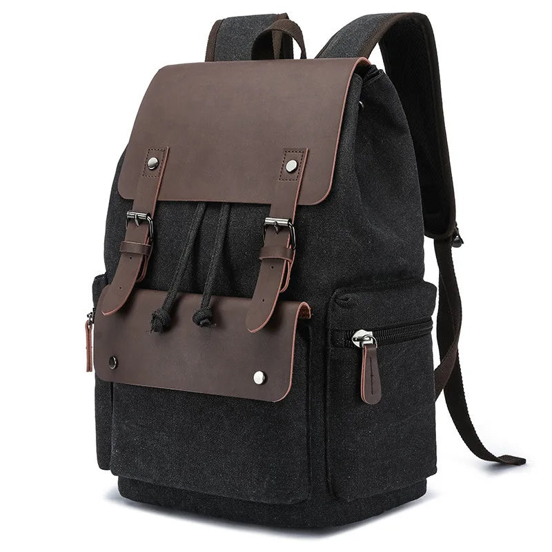 Custom Canvas Men's Weekender Travel Bag with String Closure Portable Computer Bag for Men Women Student School Use Durable