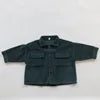 D301 Children's Coat Spring and Autumn New Korean Version of Retro Foreign Style Printed 100% Cotton Cardigan for Boys and Girls