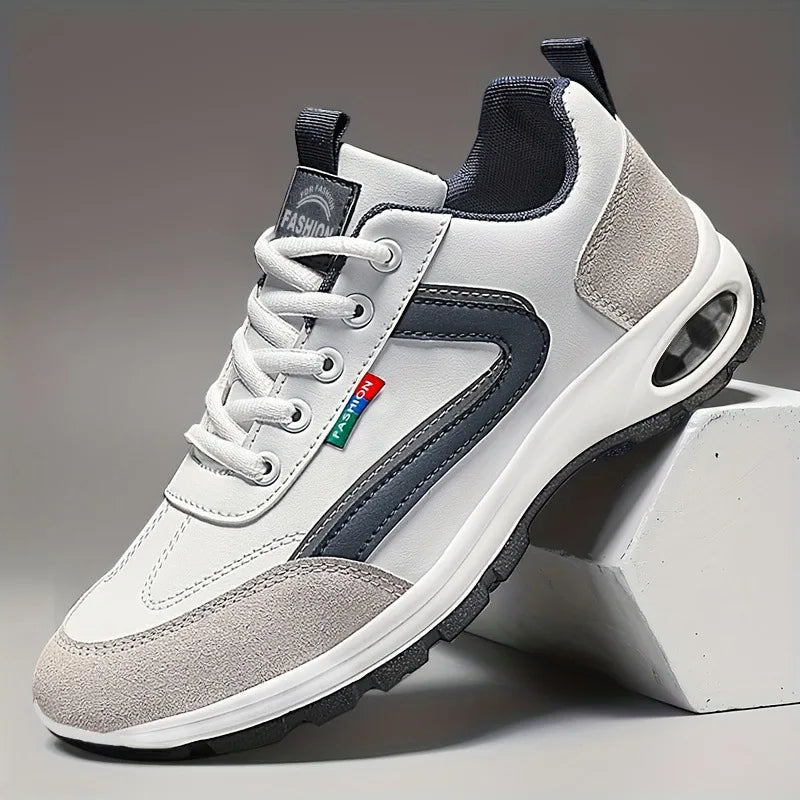 Cross-border Men's Sneakers Thick-Sole Large Size Casual Shoes Lightweight Comfortable Versatile Outdoor Sports Running Lace-Up