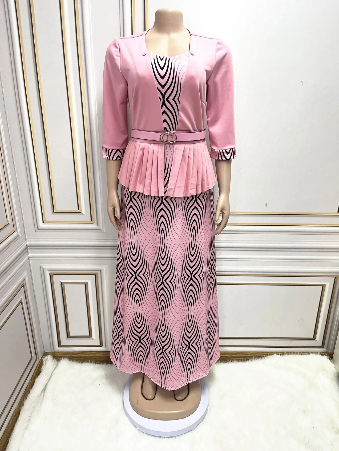 2023 New Classy Africa Design Women Dress 2 Pcs Suit Coat and Dress Office Suits Women Good Quality Printed Dress With Coat