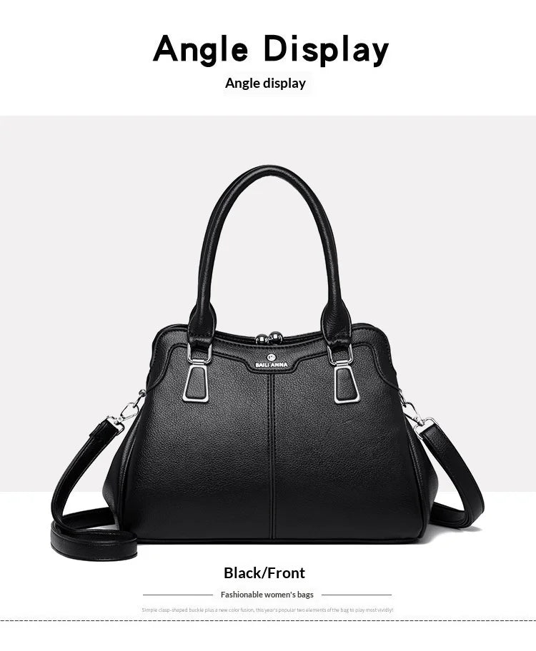 New High-End PU Fashion Women's Casual Tote Crossbody Bag with Zipper Closure Versatile Daily Use