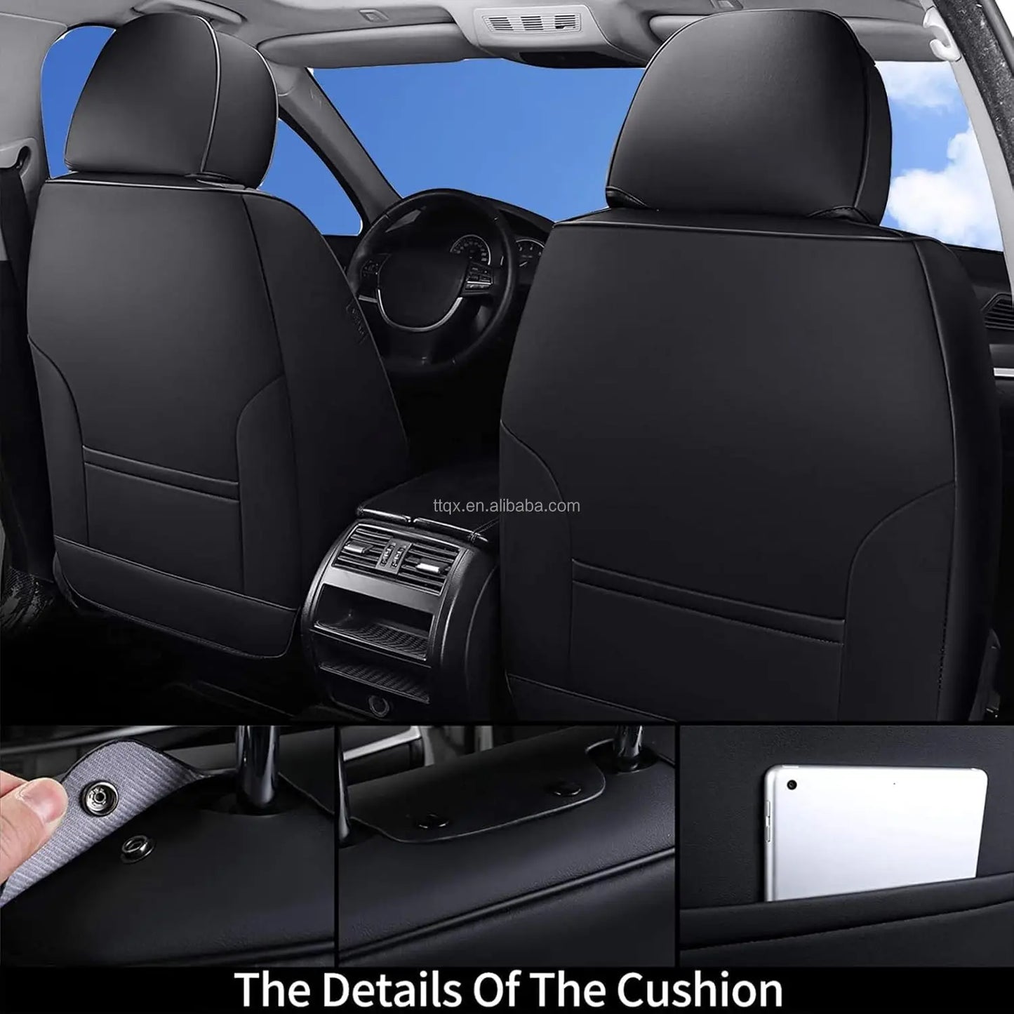 Custom Universal Luxury Napa Leather Car Seat Covers 3D Full Set PVC for Toyota for Rav4 Full Enclosure Vehicle Accessory