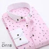 Men's Printed Long Sleeved Slim Fit Plaid Versatile Casual Fashion Floral Shirts