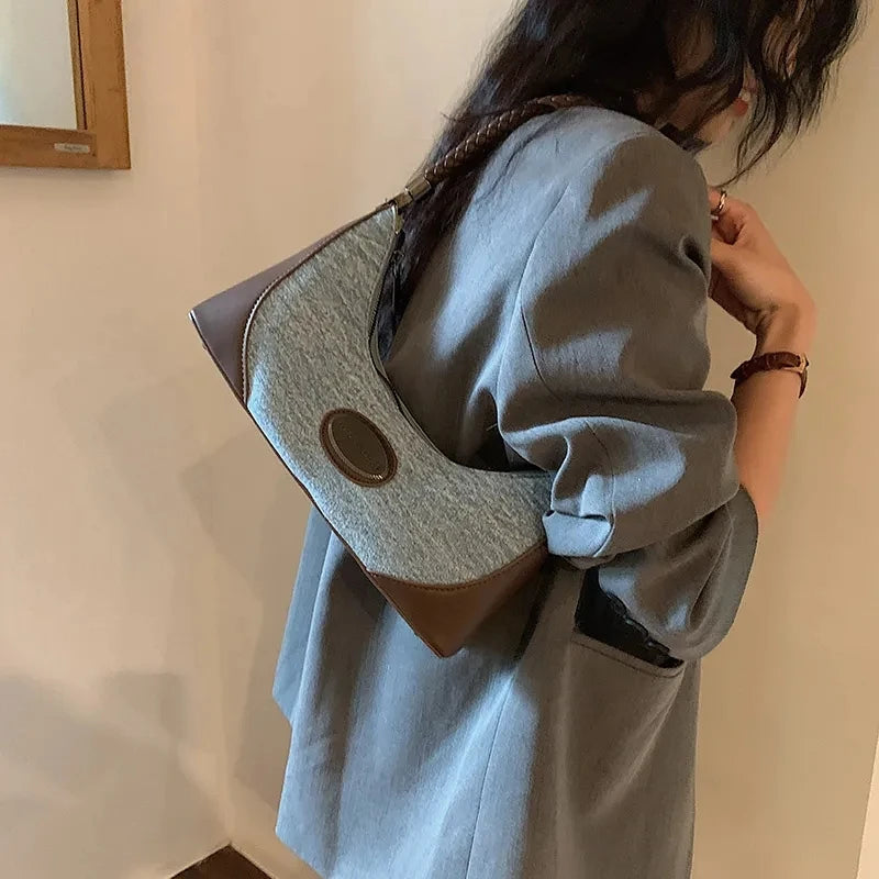 Small Denim Underarm Shoulder Side Bags for Women 2023 Korean Designer Fashion Handbags and Purses Trend Ladies Hand Bag