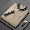 ANSZKTN Men Summer High-quality Men's Lapel T-shirt Light Business Casual Short Sleeve Embroidery Series POLO Shirt