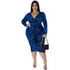 women clothes New Fall Autumn Arrivals 2022 High Quality Leopard Print Slim Fit Fashion Plus Size Women's Dress