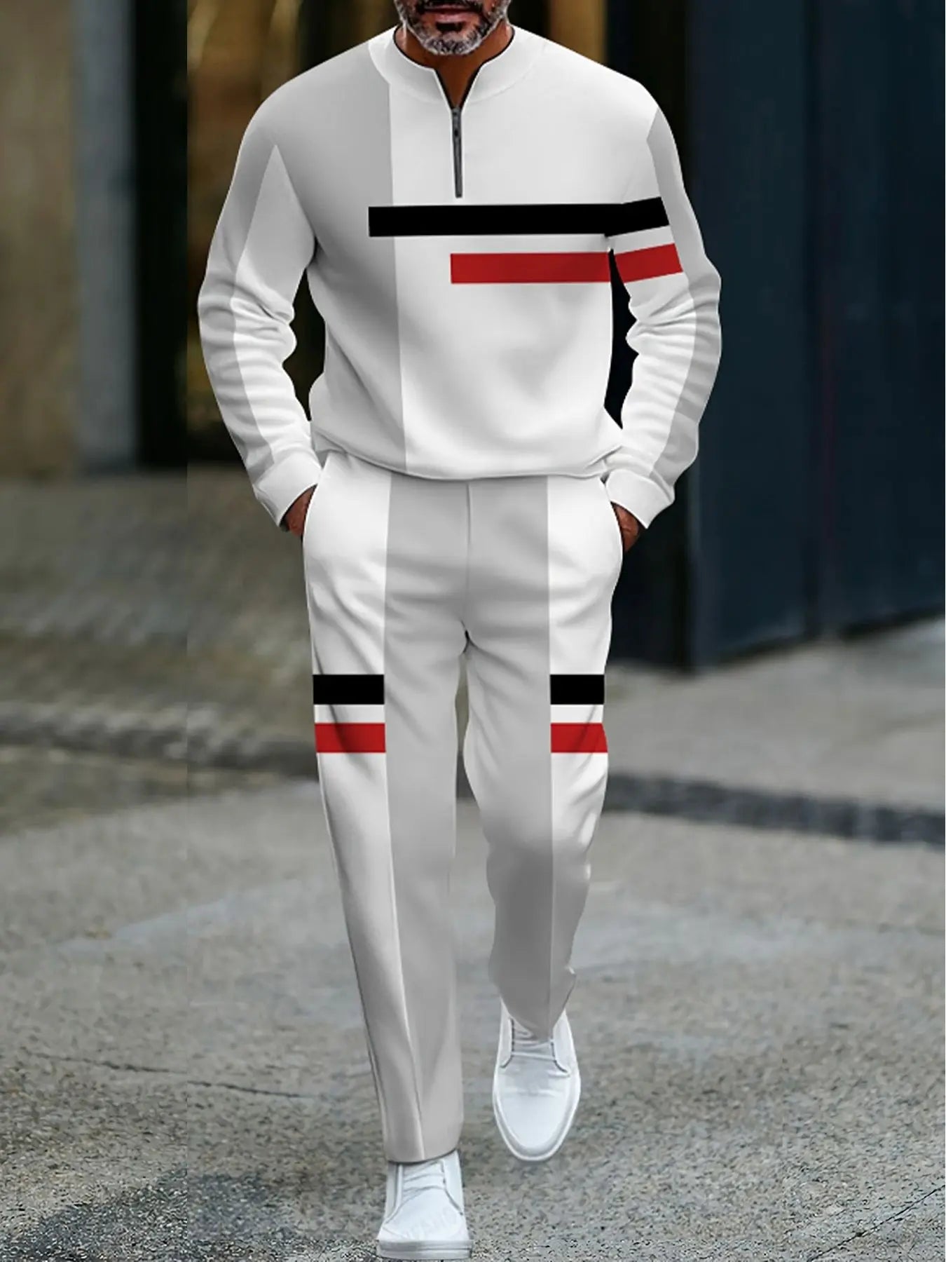 Luxury Men's Trendy Design Clothes Custom Fashionable Knitted Casual Versatile Sportswear Autumn and Winter Man Set Clothes