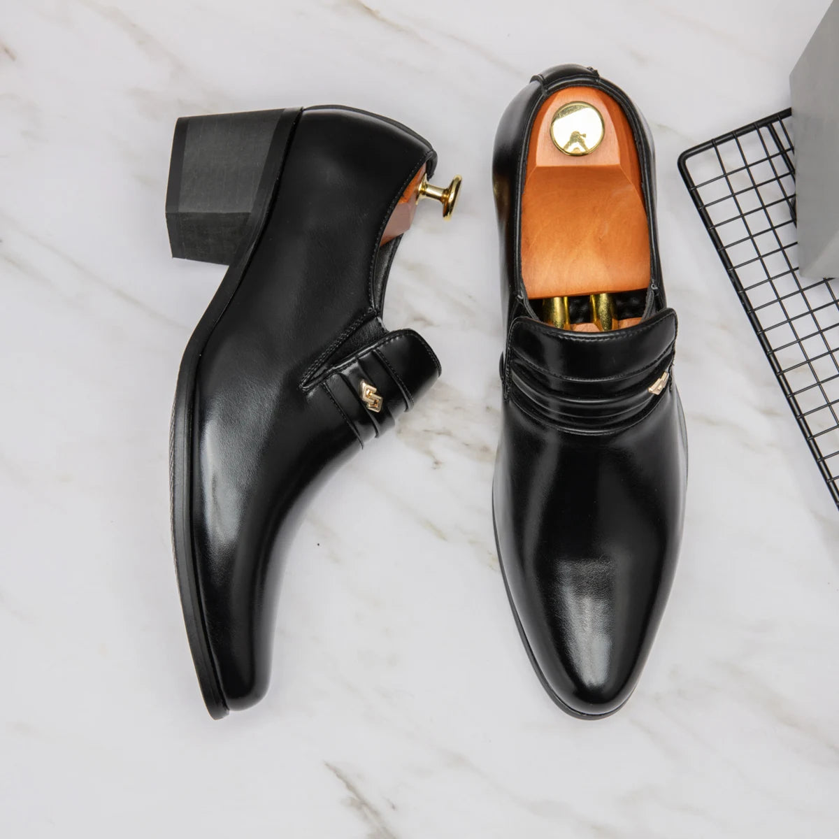 New High Heel Casual Shoes for Men Fashion Leather Latin Dance Shoes 38-46 Big Size Export High Quality Slip-on Dress Shoes
