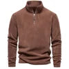 Men's Plaid 1/4 Quarter Zip Polar Fleece Pullover Sweatshirt Winter Stand Hoodies Tops Pocket Plain Dyed Color Block Design