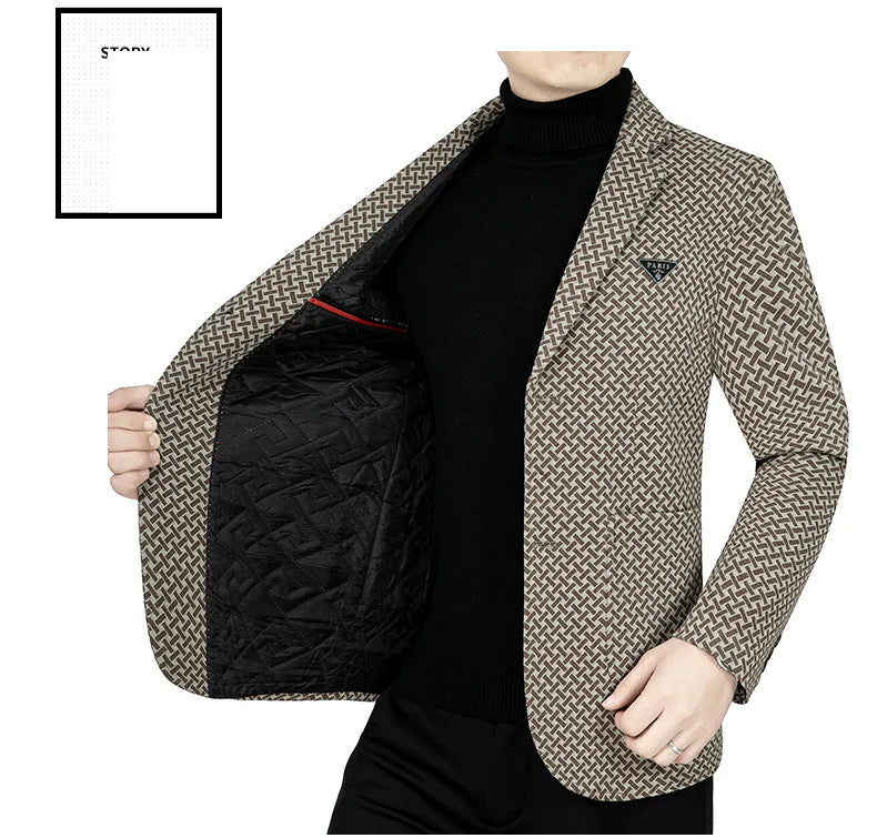 New Spring Men's Business Casual Single-Breasted Coat Jacket for Middle-Aged