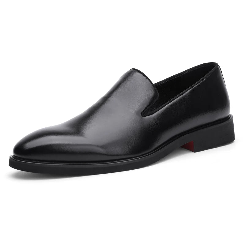 New Fashion Men Casual Brown Sole Soft Leather Shoes Comfortable Simply Pure Man Business Office Shoe