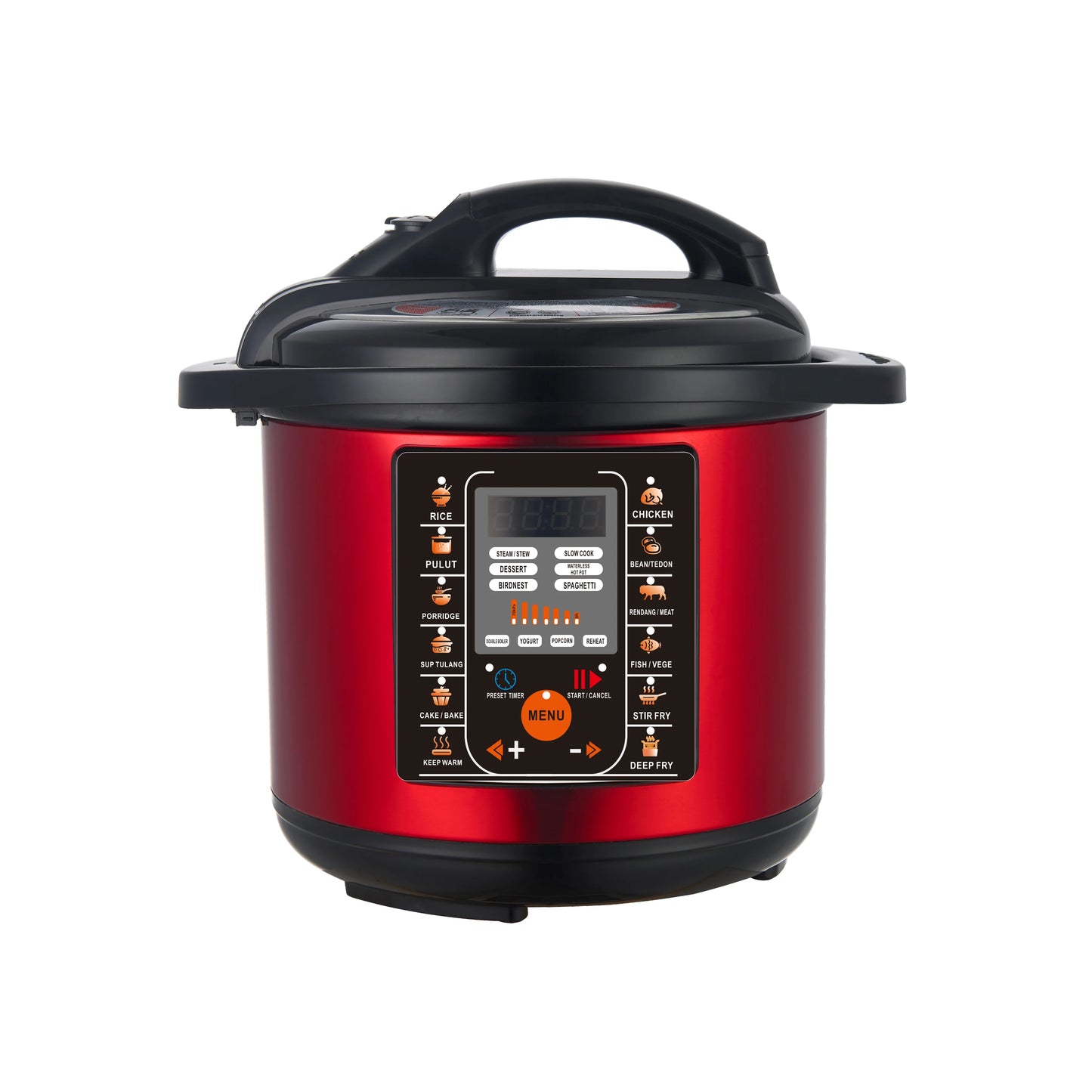 6L Electric Pressure Cooker - 22-in-1 Functions, 110-120V/60Hz, Customizable Panel, 24H Delay Timer, Dual Non-Stick Aluminum Pot
