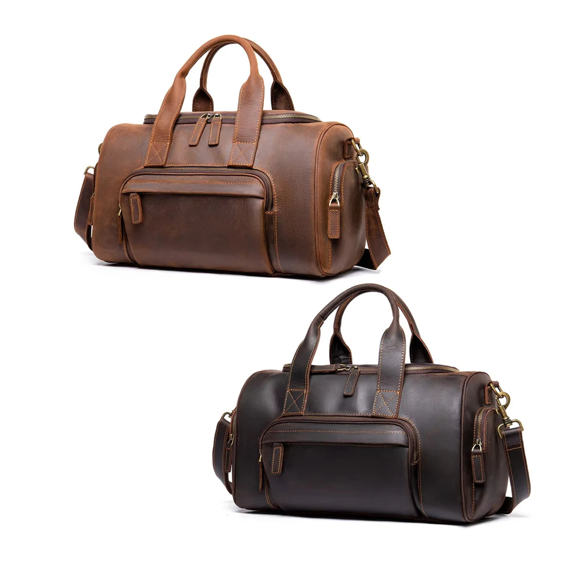 Westal Vintage High Quality OEM Genuine Leather Luggage  Men Large Computer Travel Bags for Men