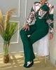 2026 Spring New Sweet Style Women's Stand up Collar Long Sleeve Shirt and Pants Printed Casual Fashion Two Piece Set