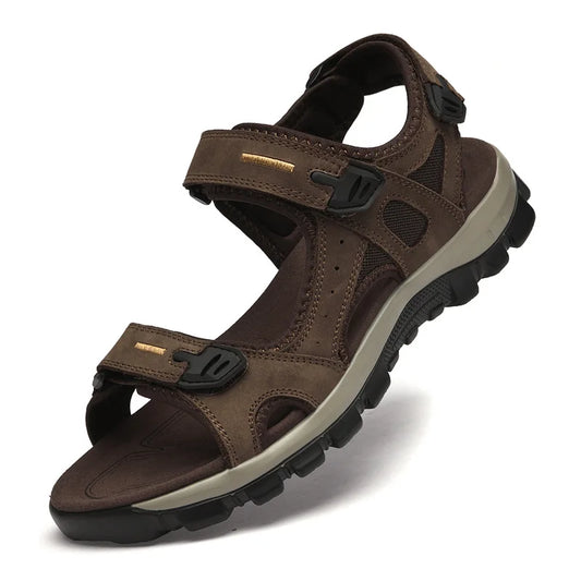 New Brand Design ECO Men's Summer Solid Sandals High Quality Outdoor Sandals with Breathable Thick Cowhide Upper USA Market Oem
