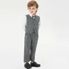 Kids Outdoor Fashion Clothes Sets Autumn Winter Long Shirt with Pants Luxury Children Boys Gentleman Clothes Sets