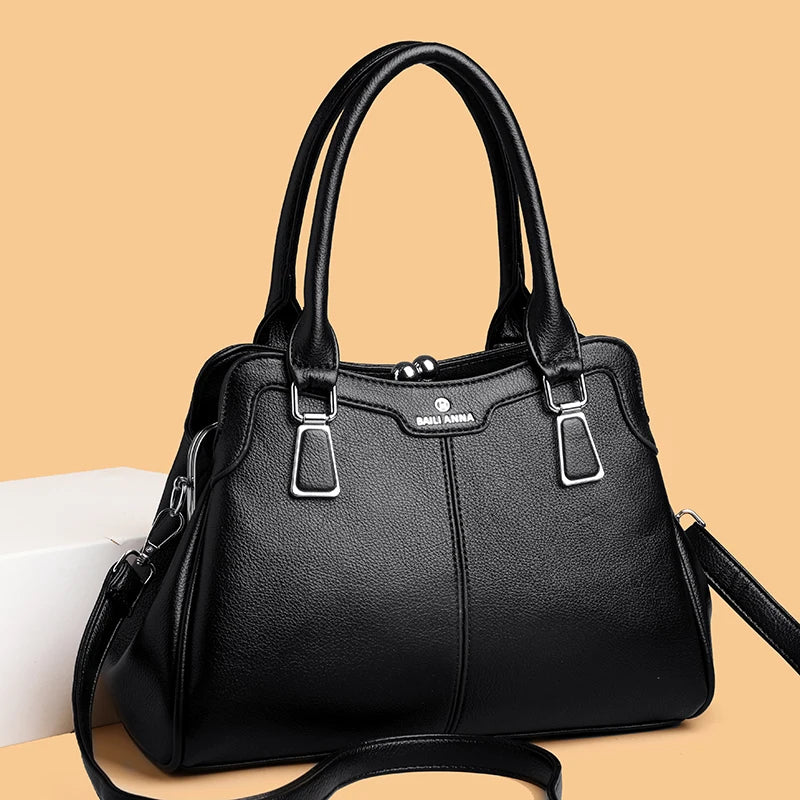New High-End PU Fashion Women's Casual Tote Crossbody Bag with Zipper Closure Versatile Daily Use