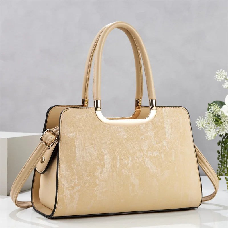 Women hand bag 2026 New Arrival Luxury PU Waterproof Durable Large Capacity Solid Color Fashion Tote Bag for Women Daily Use Bags for Women