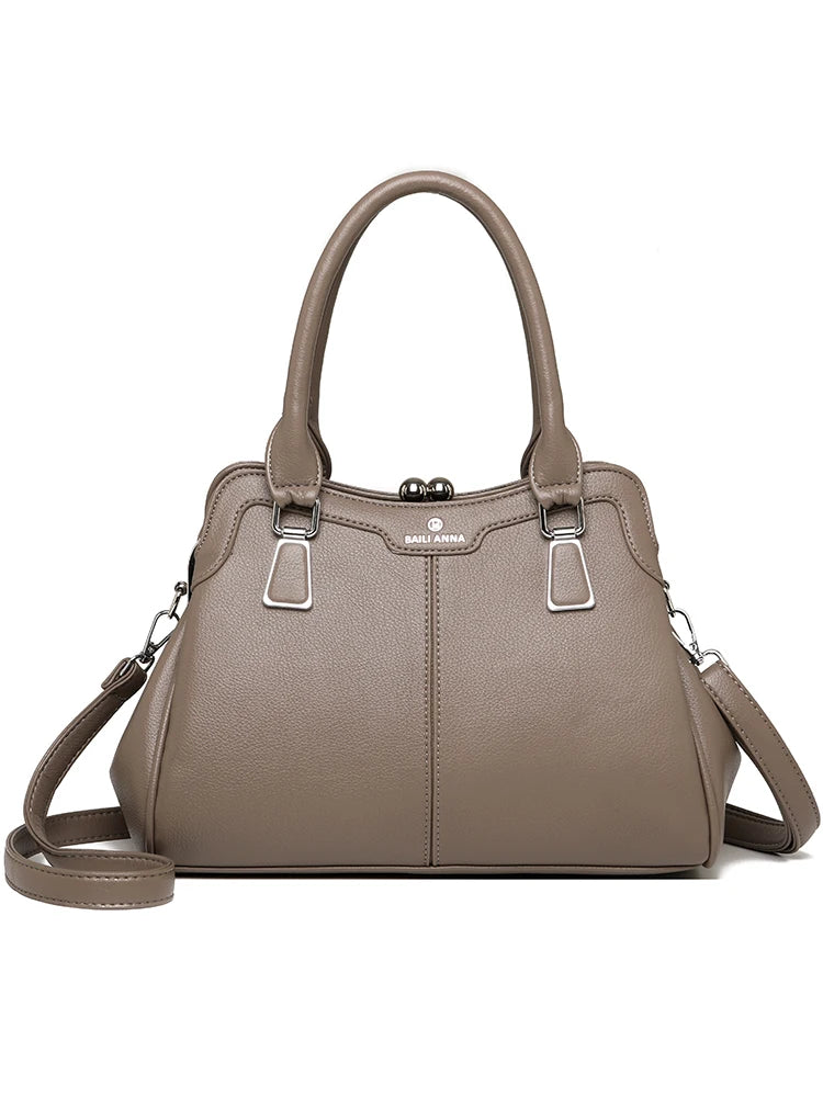 New High-End PU Fashion Women's Casual Tote Crossbody Bag with Zipper Closure Versatile Daily Use