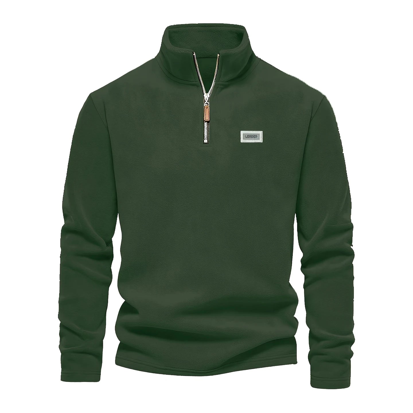 Men's Polyester Fleece Quarter-zip Top Patch Label Warm Autumn Casual Long-sleeved Shirt ODM Gradient Color Trendy Brand