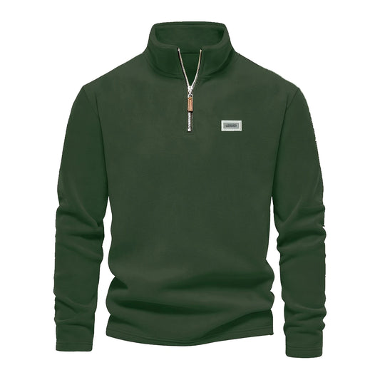 Men's Polyester Fleece Quarter-zip Top Patch Label Warm Autumn Casual Long-sleeved Shirt ODM Gradient Color Trendy Brand
