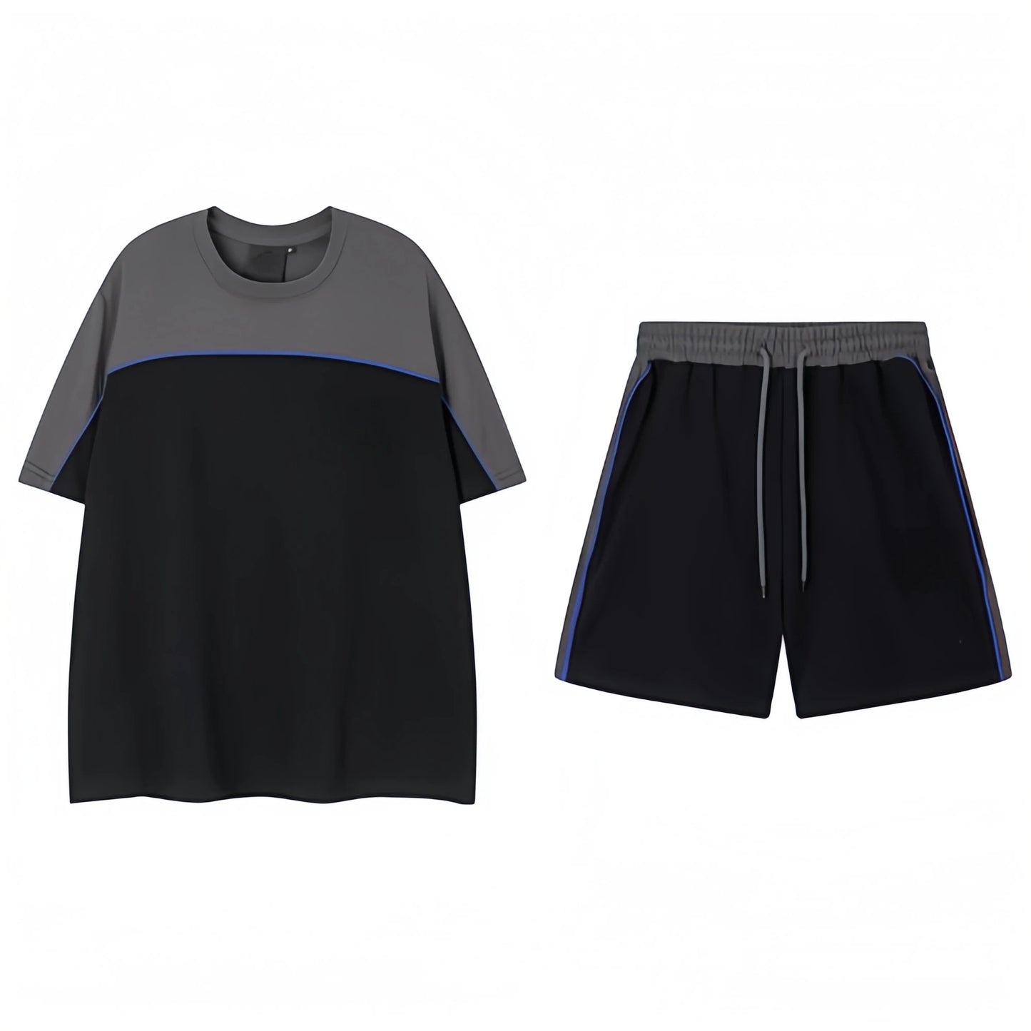 High End Men's Sports Suit with Luxurious Designer Style, Simple and Fashionable Cotton Short Sleeved Shorts Sports Suit
