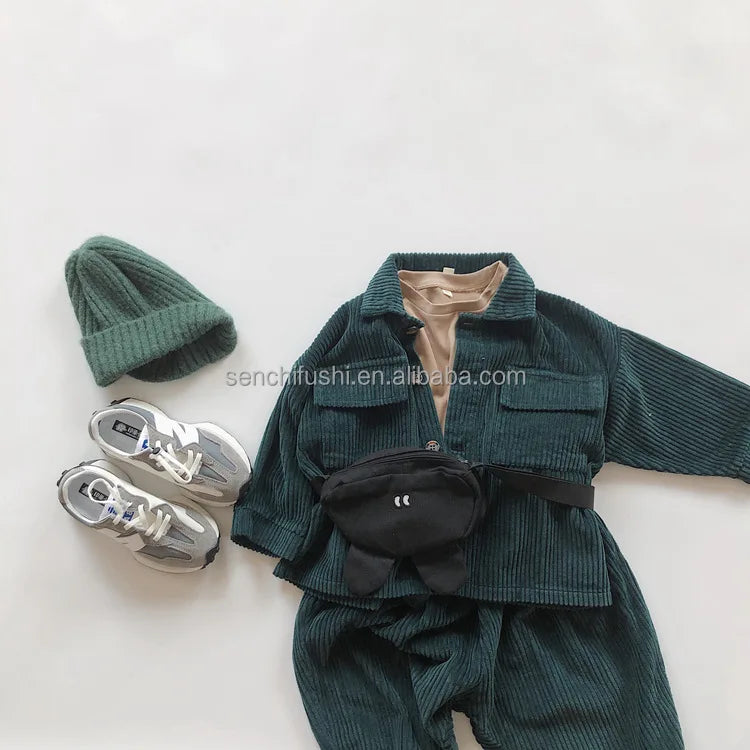 D301 Children's Coat Spring and Autumn New Korean Version of Retro Foreign Style Printed 100% Cotton Cardigan for Boys and Girls