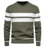 High Quality Wholesale Winter Hot Selling Men Clothes Casual Warm Stripe Pullovers Basic Slim Plus Size Sweaters