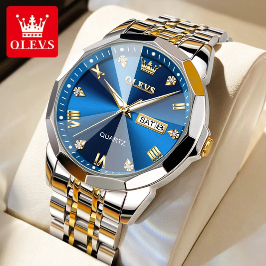 OLEVS 9931 Custom Oem logo Business Watch Luxury Men's Watch Waterproof Luminous Quartz Classic Steel  Watches for Men