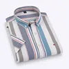 Men's Casual Cotton Linen Knitted Yarn Dyed Short-Sleeved Shirt New Generation Summer Collection Breathable Sweat-Absorbent