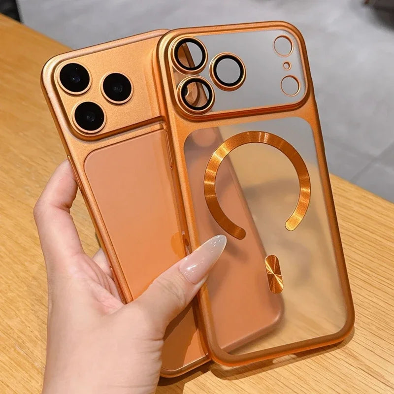 Luxury Matte Magnetic Transparent Phone Case for iPhone 17 16 15 Pro Max 17 Air Bumper Back Cases Cover