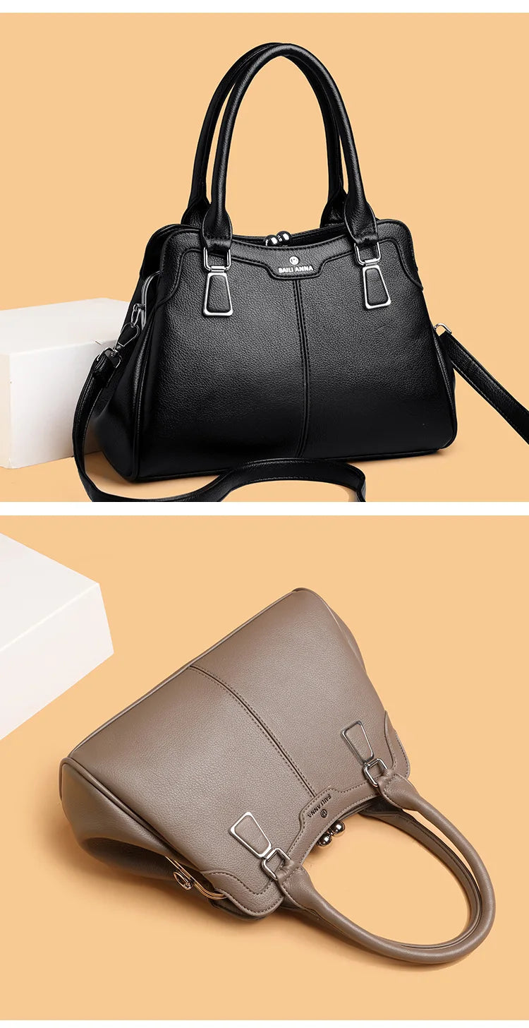 New High-End PU Fashion Women's Casual Tote Crossbody Bag with Zipper Closure Versatile Daily Use