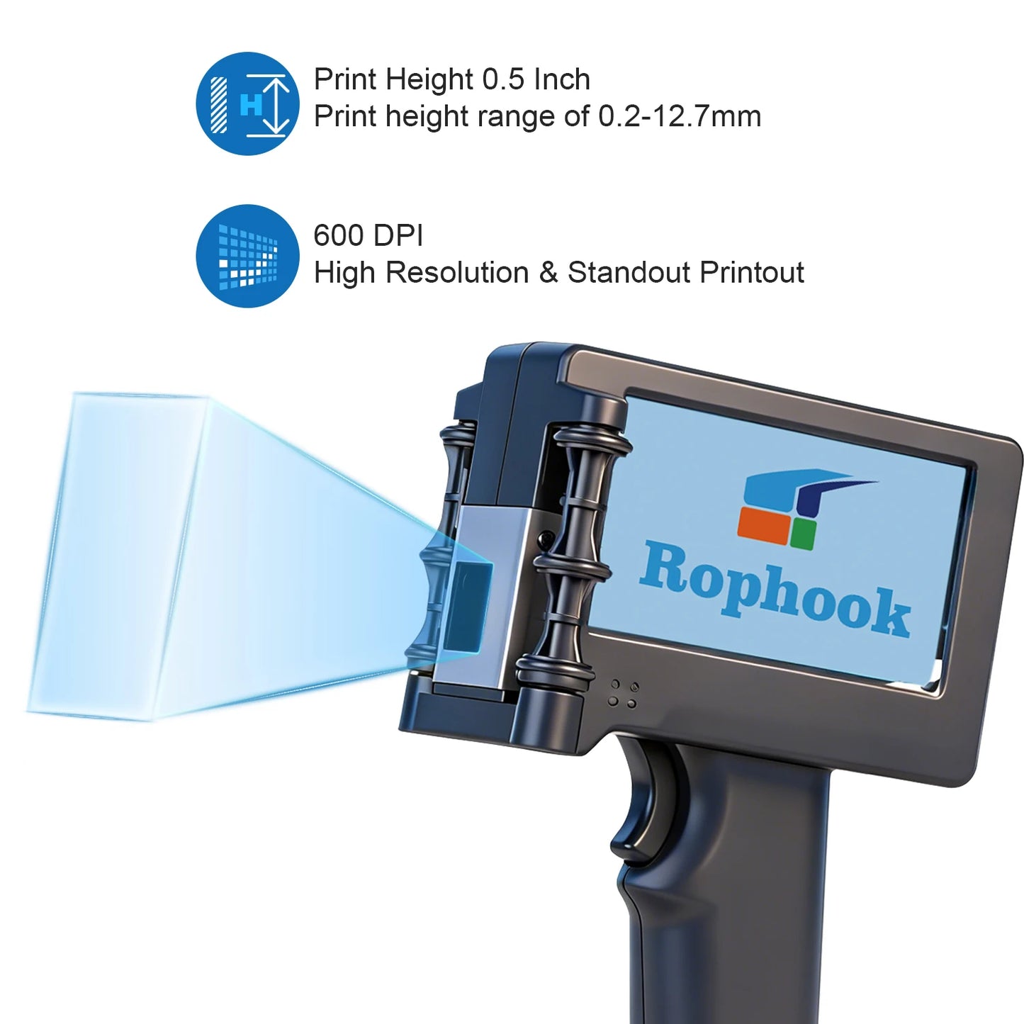 Handheld Inkjet Printer Portable Printer Gun Fast Dry 0.5 Inch Date QR Code Print on Anything Household Sealing Label Machine