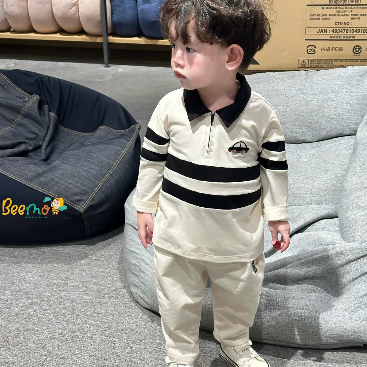 Hot Selling Kids Clothes Wholesale Winter Children's Cotton Casual Long Sleeve Polo Shirts Sport Solid Color Baby Boys Clothing