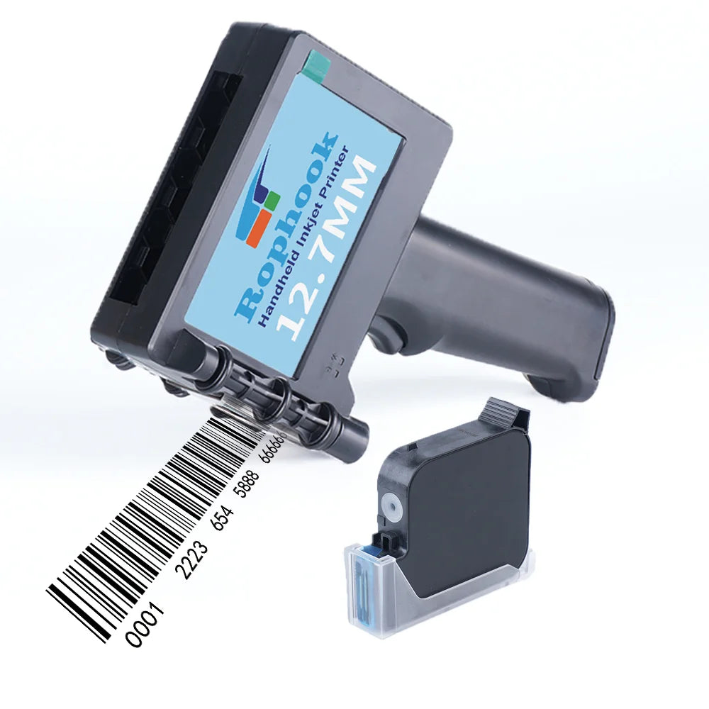 Handheld Inkjet Printer Portable Printer Gun Fast Dry 0.5 Inch Date QR Code Print on Anything Household Sealing Label Machine